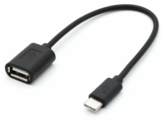 Kábel OTG USB AF - USB C 15cm czarny