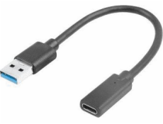 Lanberg USB C (F) 3.1 USB kábel - USB-A (M) 0,15 m čierny