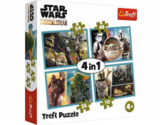 Trefl Puzzle 4v1 Mandalorian a jeho svět Star Wars