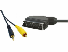 Kábel Scart - RCA (Cinch) + Jack 3.5mm 5m czarny