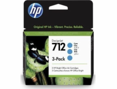 HP Ink 712 3-Pack 29ml azúrový atrament DesignJet