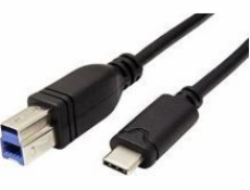 USB USB kábel (3.0), USB B M-USB CM, 3m, okrúhly, čierny, plastový sáčok, SuperSpeed