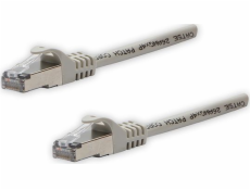 FTP patchcord, Cat.5e, RJ45 M-5m, chránený, sivý, čistá meď economy