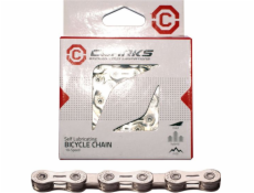 Clarks Cyklistický reťazec YBN CSL-H10CR SHIMANO CAMPAGNOLO SRAM (10 rýchlostí, 1/2x11/128 116 článkov, 5,9 mm, článok reťaze, Super Light, Chrome) Samomazný strieborný