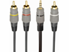 Kabel Gembird Jack 3.5mm - RCA (Cinch) x3 1.5m szary (CCAP-4P3R-1.5M)