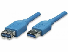 Kábel USB Techly USB-A - USB-A 3 m Niebieski (ICOC-U3-AA-30-EX)