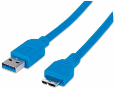 Kabel USB Techly USB-A - micro-B 0.5 m Niebieski (304857)