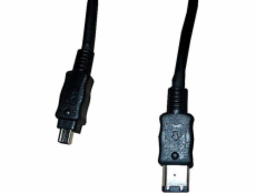 Firewire 6-pin - Firewire 4-pin, 2m, Czarny