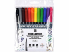 Koh I Noor Fineliners 12 farieb