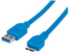 Kabel USB Techly USB-A - micro-B 1 m Niebieski (305243)