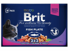 Brit Premium Cat Pouches Fish Plate 4x100g