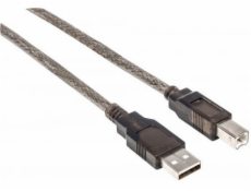 Kábel USB Manhattan USB-A - USB-B 15 m Czarny (152389)