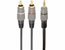 Kabel Gembird Jack 3.5mm - RCA (Cinch) x2 2.5m szary (CCA-352-2.5M)