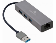 Adapter USB-AM to LAN GbE Hub 3xUSB 3.0 