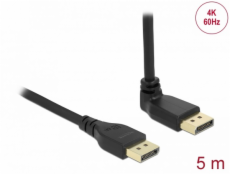 Delock DisplayPort 1.2 kabel samec přímý na samec 90° pravoúhlý nahoru 4K 60 Hz 5 m bez západky