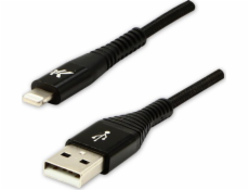 Kábel USB Logo USB-A - Lightning 1 m Czarny