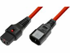 ASM IEC-PC1387 Power Cable Male C14 plug H05VV-F 3 X 1.00mm2 to C13 IEC LOCK 3m red