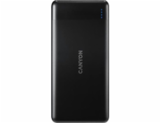 Canyon CNE-CPB1007B powerbanka PD/QC3.0,10000mAh Li-pol, Input 5/9/12V (MicroUSB/USB-C),Output 5/9/12V (USB-A+USB-C),černá