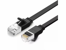 Ugreen UGREEN plochý sieťový kábel s kovovými zástrčkami, Ethernet RJ45, Cat.6, UTP, 5m (čierny)