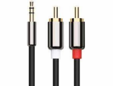 Kábel Libox Jack 3,5 mm - RCA (Cinch) x2 3m strieborný (LB0093)