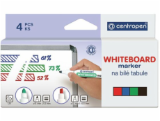 Popisovač na biele tabule Centropen, mix, stierať za sucha, 4 kusy (8559/4ks)