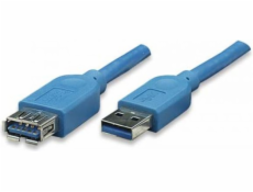 Kabel USB Techly USB-A - USB-A 0.5 m Niebieski (ICOC-U3-AA-005-EX)