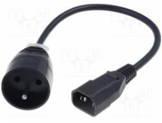 Kabel zasilający Jonex Przedłużacz do UPS 1-gniazdo z/u 10A H05VV-F 3 x 1 0,3m z wtykiem IEC C14 (PS-PCU 171)