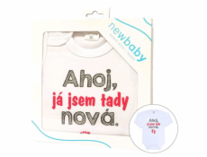 Body s potiskem New Baby Ahoj, já jsem tady nová - dárkové balení