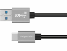 Kabel USB Kruger&Matz USB-A - USB-C 1 m Czarny (KM1263)