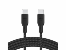 Belkin USB-C na USB-C kabel 100W, 3m, černý - odolný