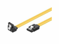 PremiumCord 1.0m SATA 3.0 datový kabel 1.5GBs / 3GBs / 6GBs, kov.západka, 90°