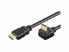 PremiumCord HDMI High Speed+Ethernet kabel, zlacený zahnutý konektor 270° 5m