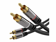 PremiumCord HQ stínený kabel 2x CINCH-2x CINCH M/M 5m