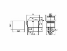 Přepínač kolébkový 2pol/4pin ON-OFF 250V/15A prosvětlený červený 02620007