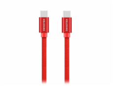 Swissten Datový Kabel Textile USB-C / USB-C 1,2 M Červený