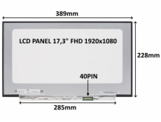 LCD PANEL 17,3  FHD 1920x1080 40PIN MATNÝ IPS 144HZ / BEZ ÚCHYTŮ