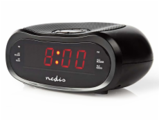 NEDIS digitální budík s rádiem/ LED displej/ AM/ FM/ funkce odloženého buzení/ časovač vypnutí/ 2 alarmy/ černý