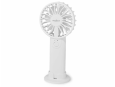 NEDIS ruční ventilátor/ průměr 6 cm/ výkon 0,9 W/ 2 rychlosti/ plast/ bílý