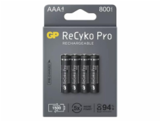 Baterie AAA (R03) nabíjecí 1,2V/800mAh GP Recyko Pro  4ks