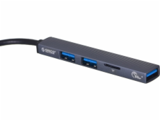 ORICO HUB USB-A; 3x USB-A (2x2.0 1x3.1) TF 5 GBPS AH-A12F-GY-BP