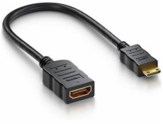 PremiumCord Flexi adaptér HDMI Typ A samice - mini HDMI Typ C samec pro ohebné zapojení