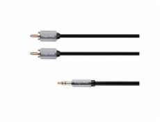 Kabel Kruger&Matz Jack 3.5mm - RCA (Cinch) x2 3m srebrny (KM0311)