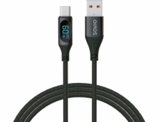 SAVIO USB - USB-C kábel s displejom CL-172 1 m black