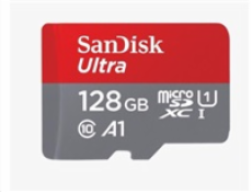 SanDisk MicroSDXC karta 128GB Ultra (140 MB/s, A1 Class 10 UHS-I) + adaptér