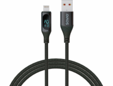 SAVIO USB - Lightning kábel s displejom CL-173 1 m black