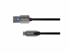 Kabel USB Kruger&Matz USB-A - USB-C 0.5 m Czarny (KM0347)