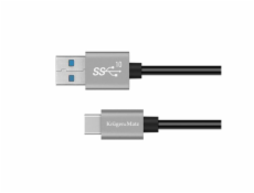 Kabel USB Kruger&Matz USB-A - USB-C 0.5 m Czarny (KM1262)