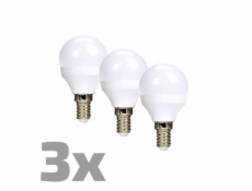 Žárovka LED E14  6W miniGLOBE bílá teplá ECOLUX SOLIGHT WZ433-3 3ks