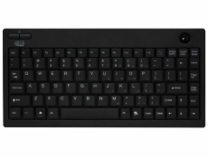 Adesso WKB-3100UB/ bezdrátová klávesnice 2,4GHz/ mini/ trackball/ USB/ černá/ US layout