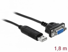 Delock Adaptér z rozhraní USB 2.0 na sériové rozhraní RS-232 s kompaktním krytem sériového konektoru